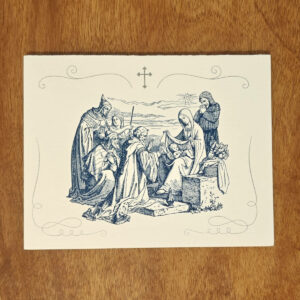 Christmas Card - Classic Linen with Magi and Shepherd