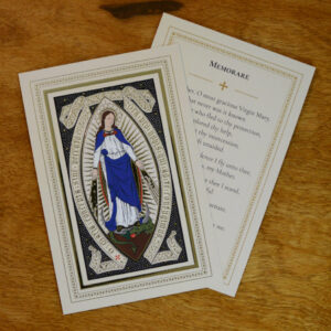 Memorare Holy Card with Gold Foil Detail